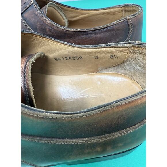 Mens Nuvola By Santoni Brown Leather Cap Toe Comfort Dress Oxfords Size 8.5 - Picture 4 of 7